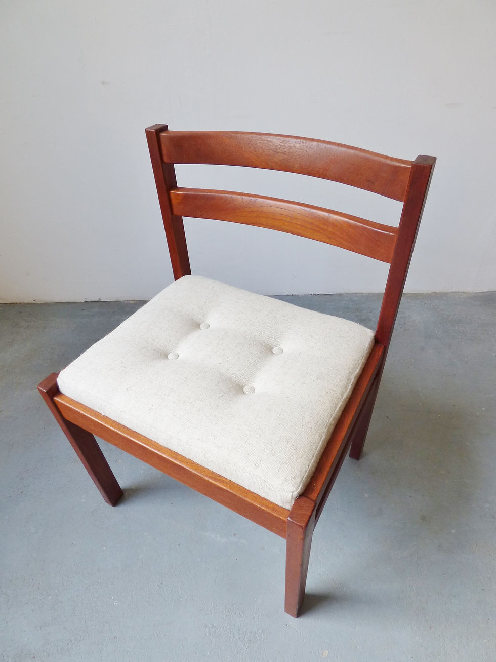 Thumbnail: 1970s Danish teak dining chairs with buttoned seats