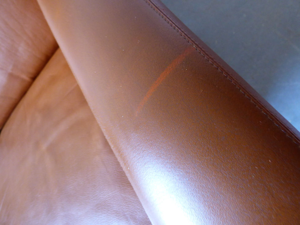 Thumbnail: Mid-century Danish tan leather 2 seater sofa