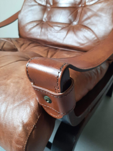 Norwegian Bentwood and Tan Leather Arm Chair | archive-furniture