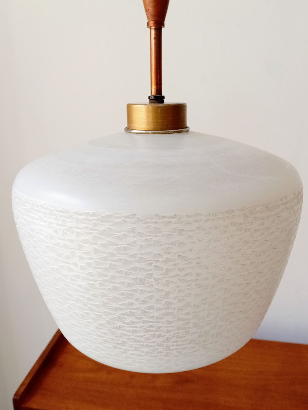 Vintage opaline glass pendant lamp