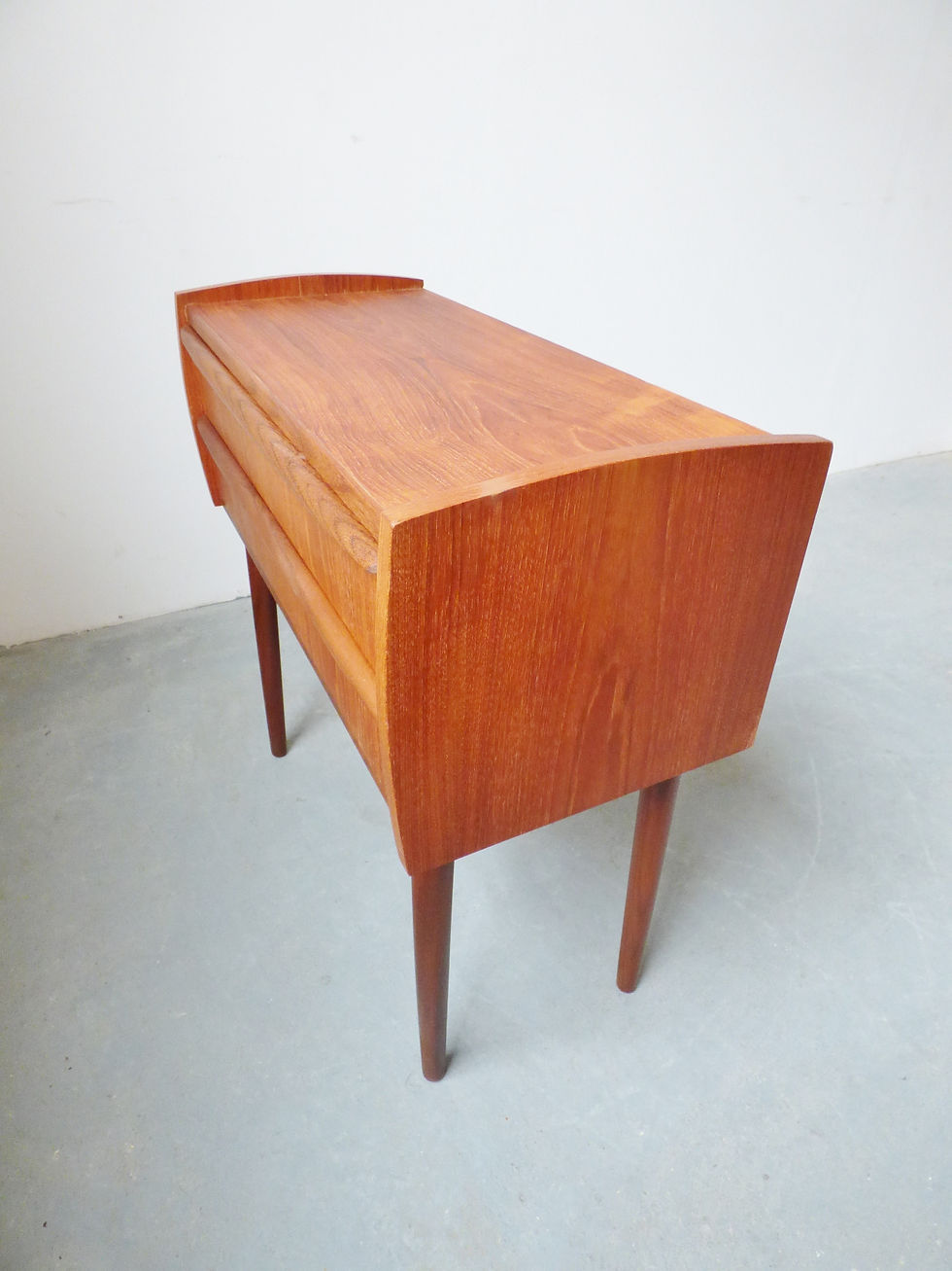 Thumbnail: Small Danish teak chest of 2 drawers / bedside table