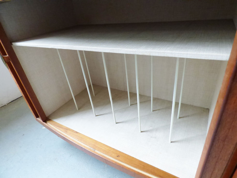 Thumbnail: 1950s tambour record cabinet sideboard
