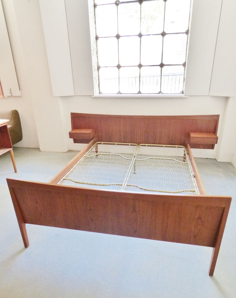 Danish teak double bed 1960s