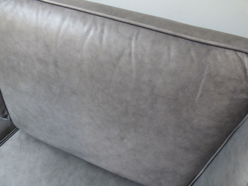 Thumbnail: Danish light grey leather sofa