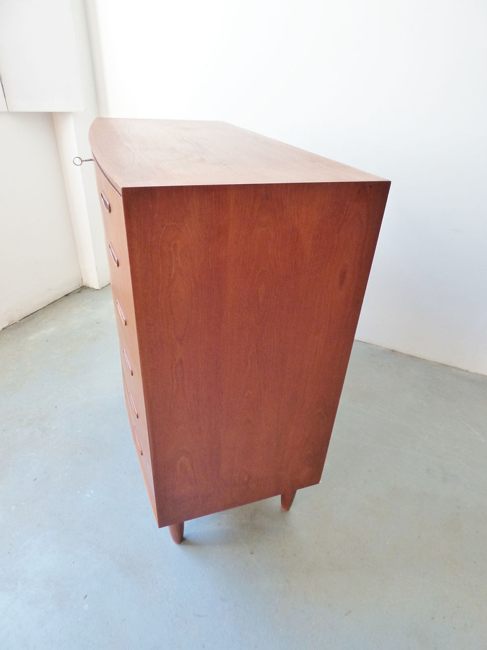 Thumbnail: Mid-century Danish wide bowfront dresser chest of drawers