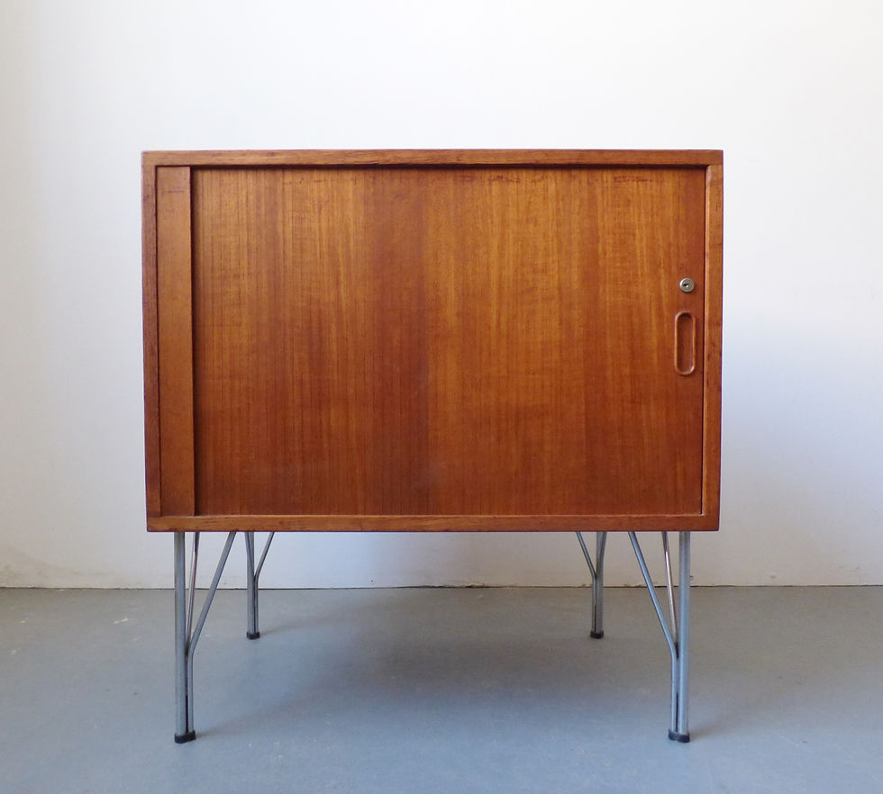 1960s Danish teak tambour cabinet by Heinrich Roepstorff