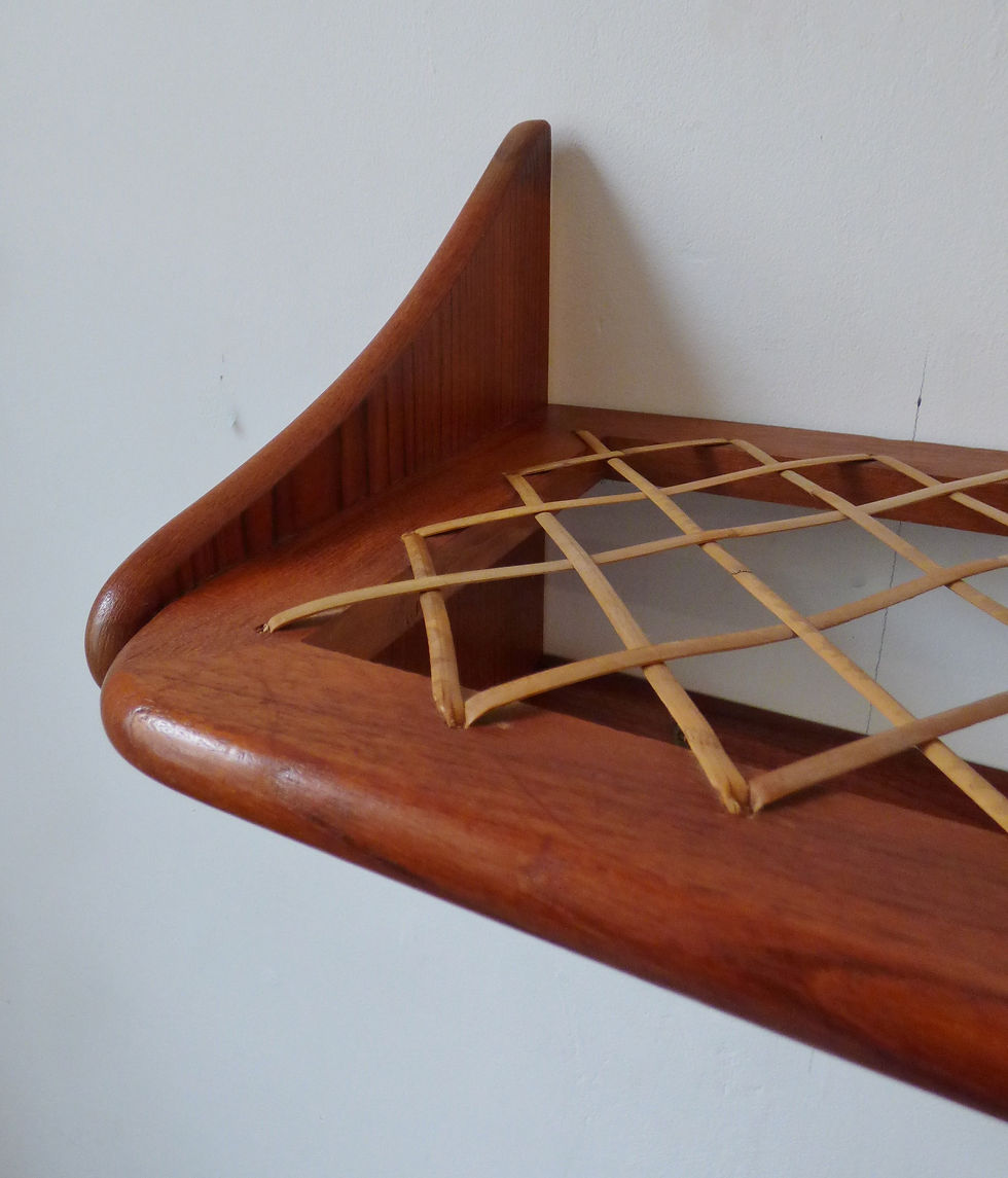 Thumbnail: 1950s Danish teak and cane coat rack