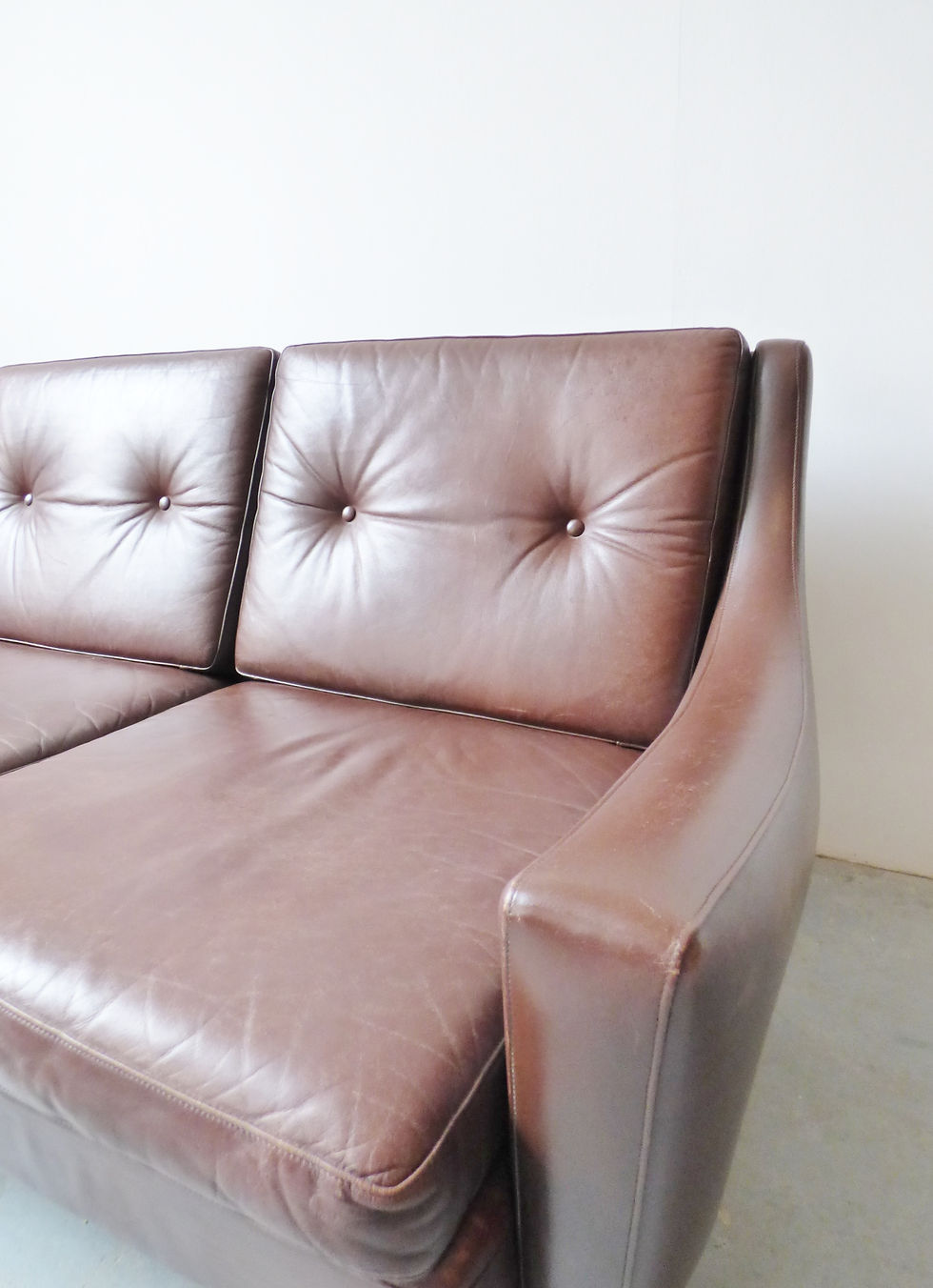 Thumbnail: Mid-century Danish brown leather 3 seater