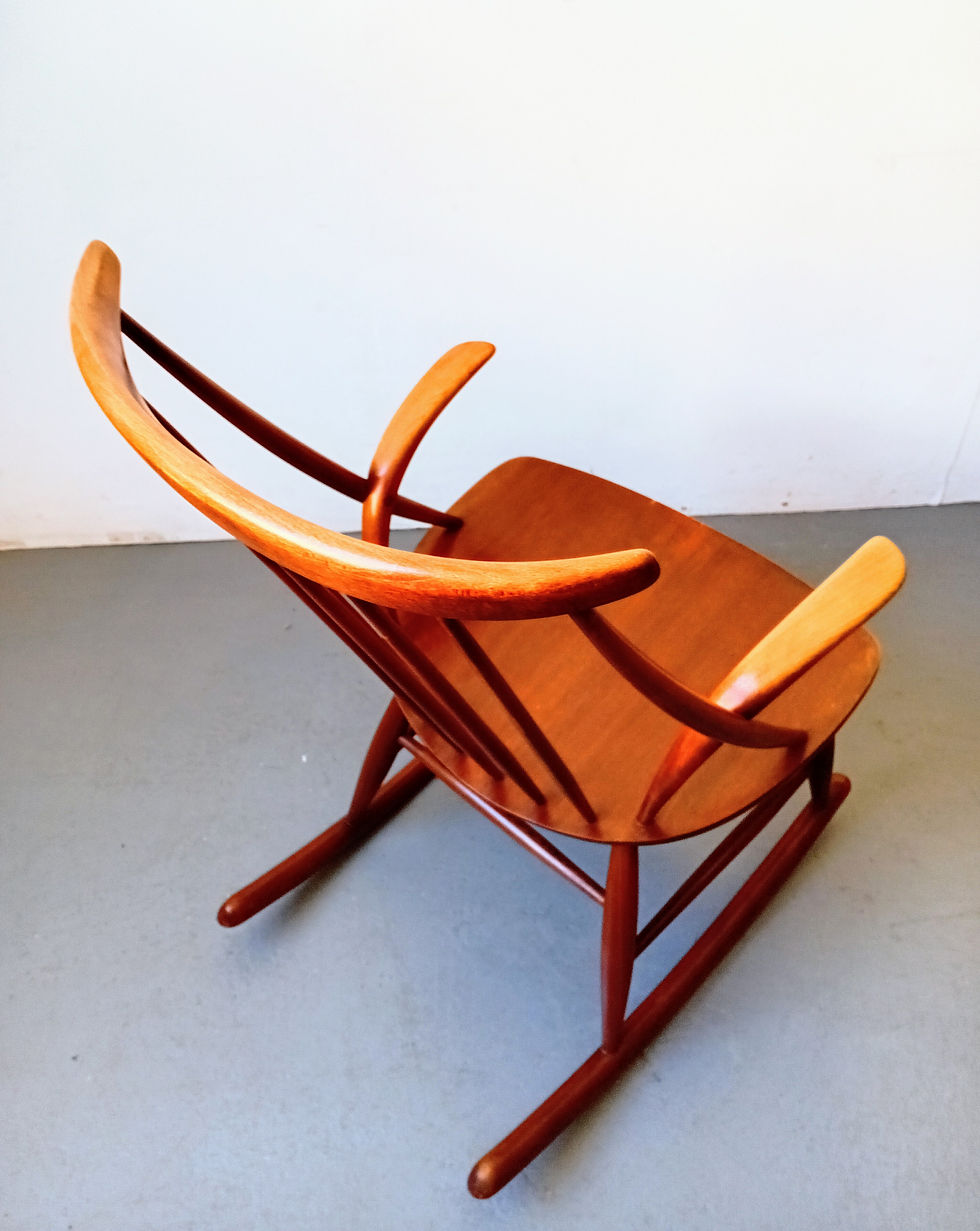 Thumbnail: Beech rocking chair designed by Illum Wikkelsø for Niels Eilersen in the 1950s