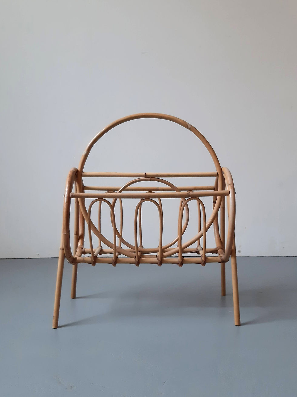 Thumbnail: Vintage Bamboo Magazine Rack