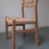 Thumbnail: Danish oak dining chairs with paper cord seats