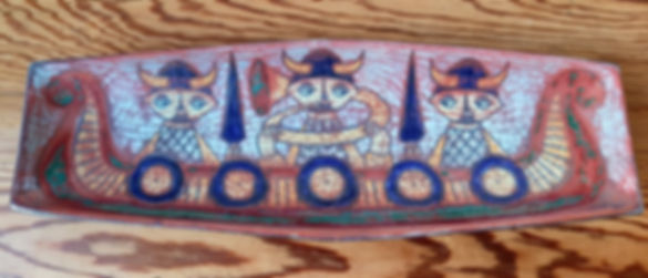 Mid-century ceramic viking dish by Marianne Starck for Michael Andersen and Son