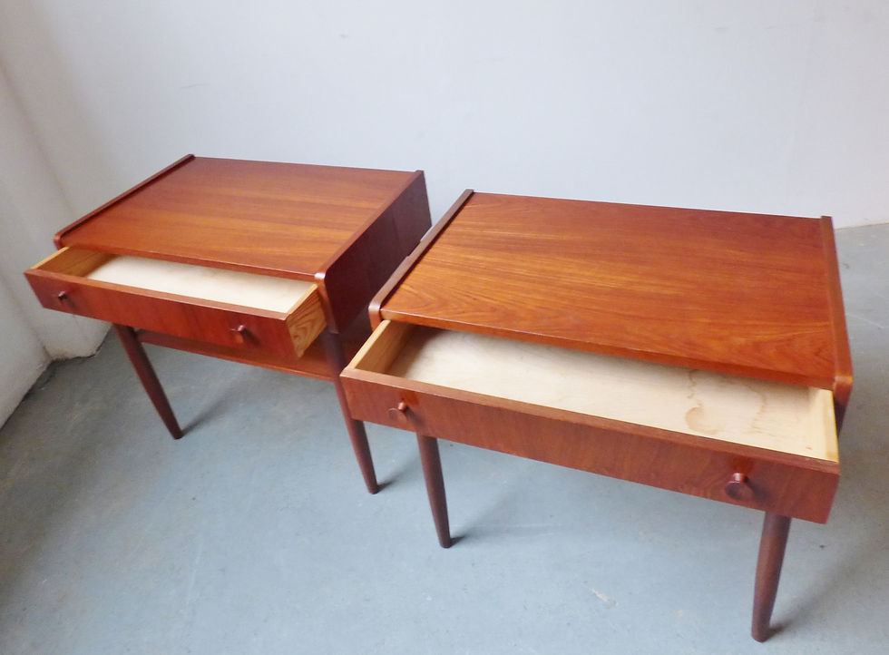 Thumbnail: Pair of mid-century Danish bed side tables