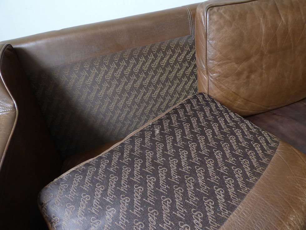 Thumbnail: Light brown leather 2 seat sofa - Stouby