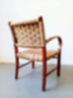 Thumbnail: 1930s Danish beech chair with curved arms and seagrass seat and back