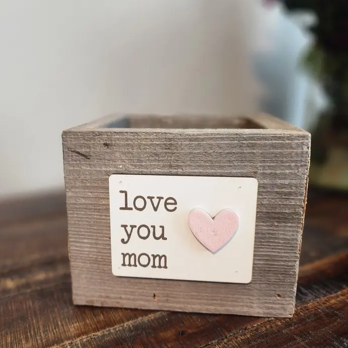 Thumbnail: Rustic Love You Mom Reclaimed Wood Planter Box