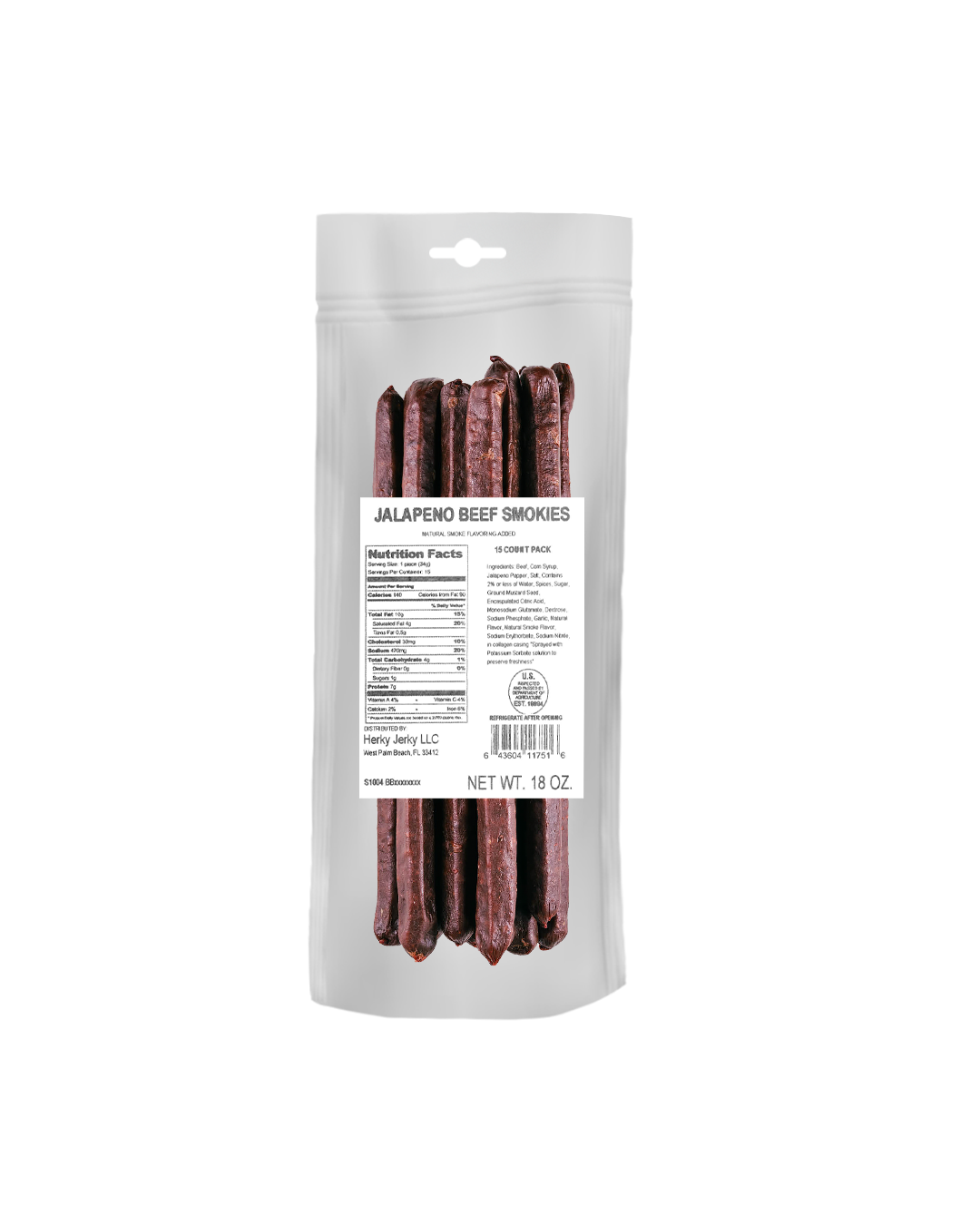 Jalapeño Beef Smokies Beef Sticks