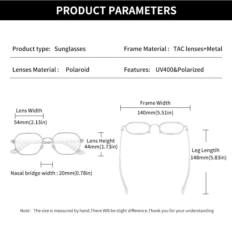 Thumbnail: GCV brand classic retro women's rectangular square metal frame glasses, sunglass