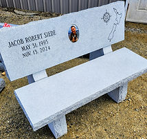 Custom granite bench and stonework by Vermont Stone Sculpturing, Inc.