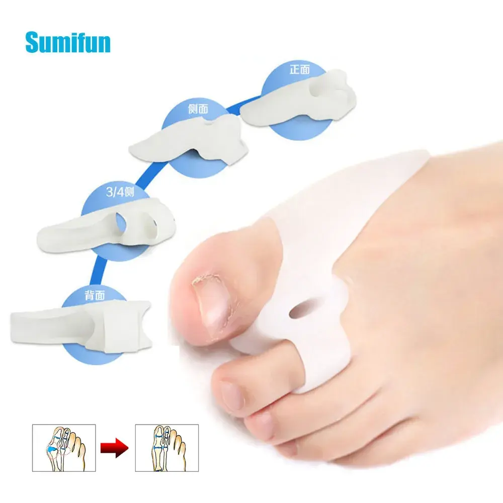 2Pcs Big Toe Straightener Thumb Valgus Protector Silicone Gel Foot Fingers Two
