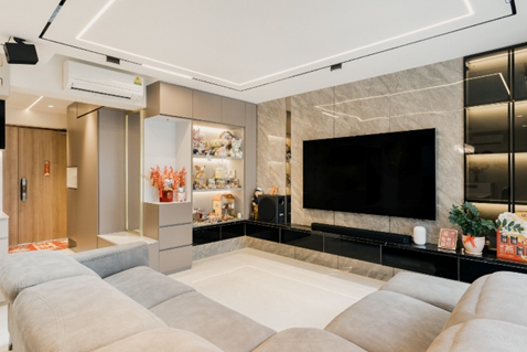 Lighting play a part in enhancing the brightness and spaciousness of the space 