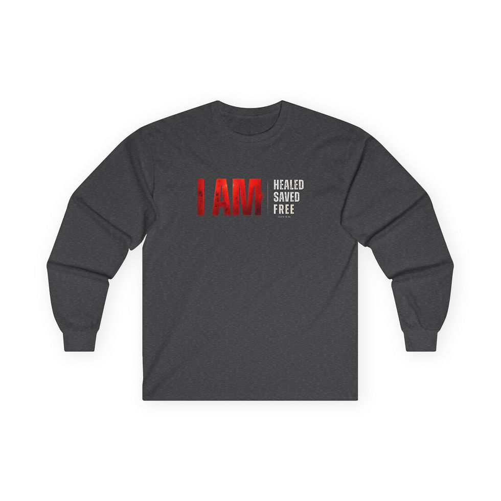 Thumbnail: I AM Healed Saved Free Long Sleeve Tee