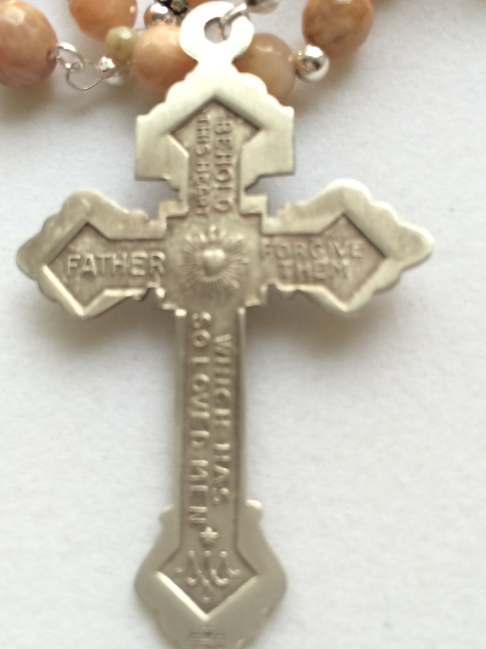 Thumbnail: Pink Moonstone Sterling Silver Rosary