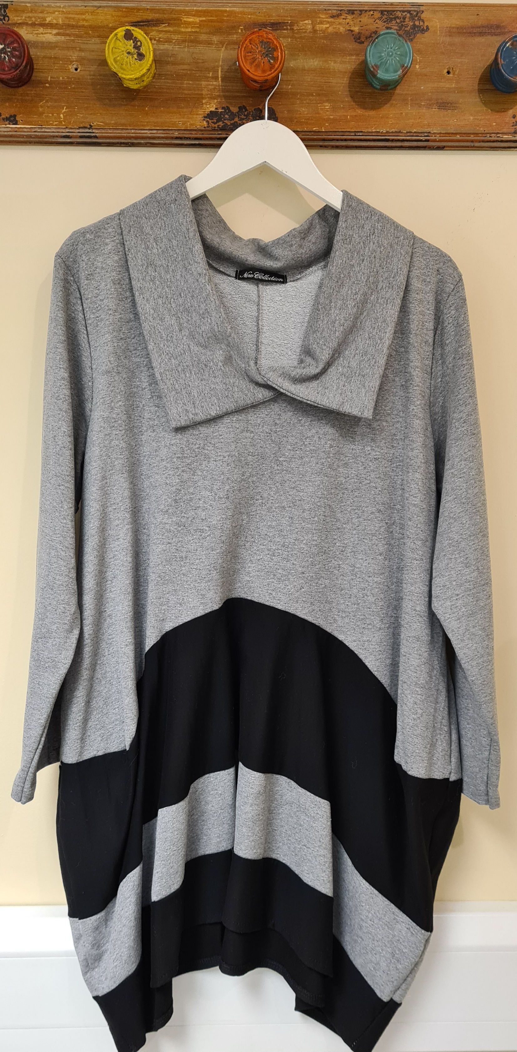 Tunic Top - Grey & Black