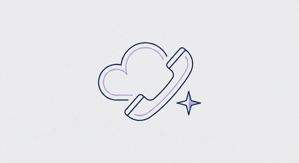 Illustration d'un téléphone connecté à un nuage, symbolisant la téléphonie cloud Google Voice et l'intelligence artificielle intégrée par Aisance SA.