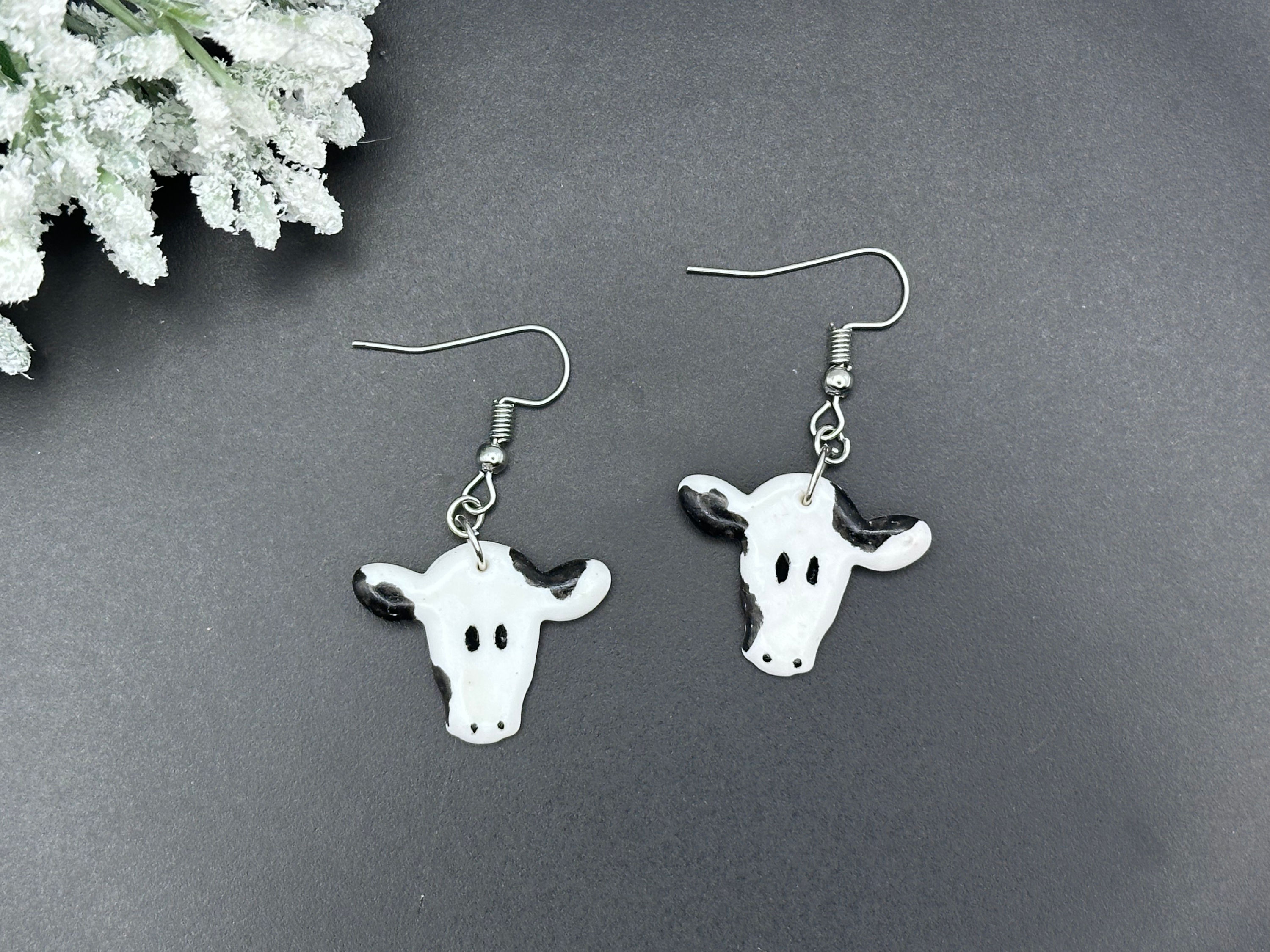 Cow Head Dangle Earrings
