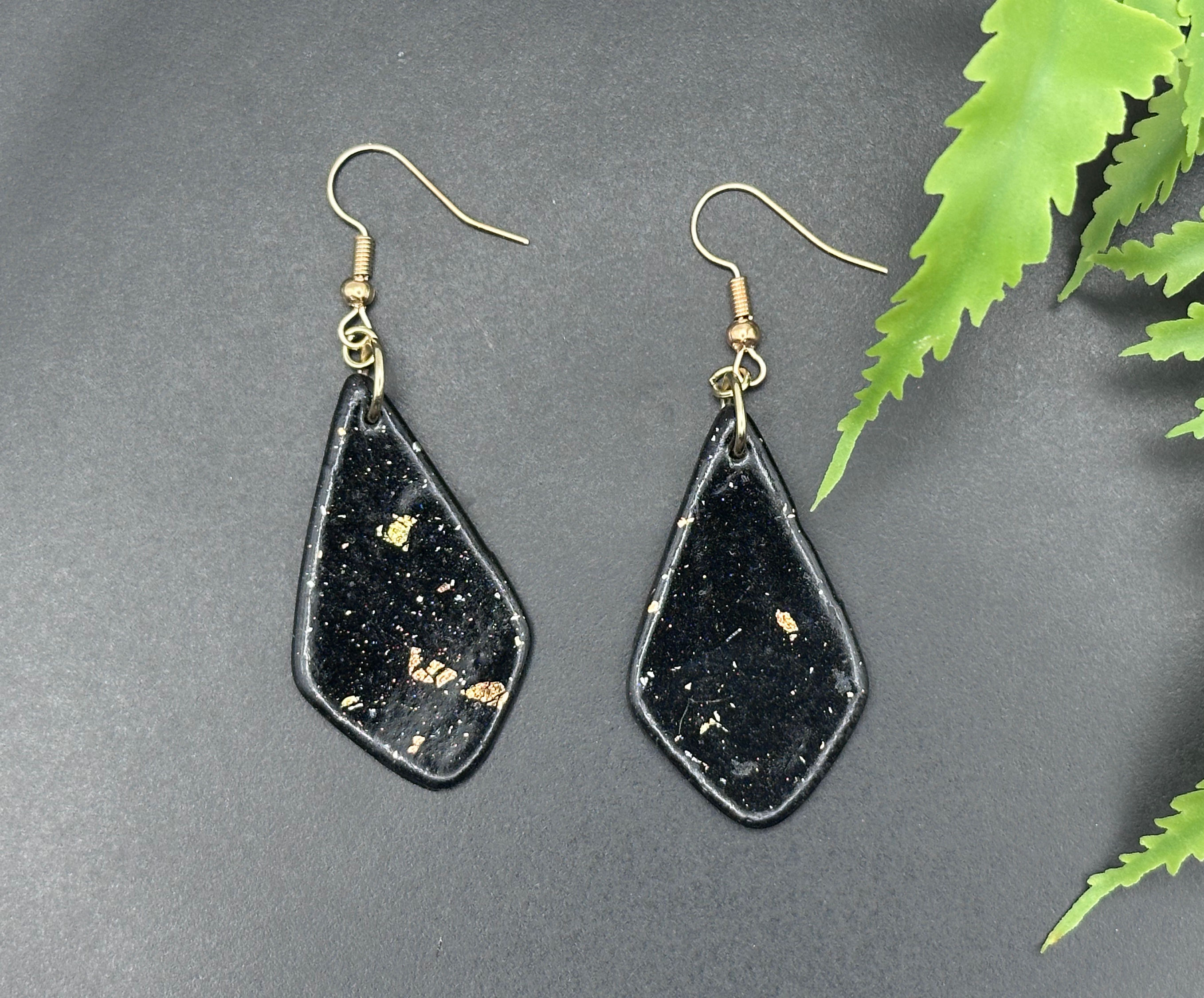 Midnight Gold Speckle Dangles
