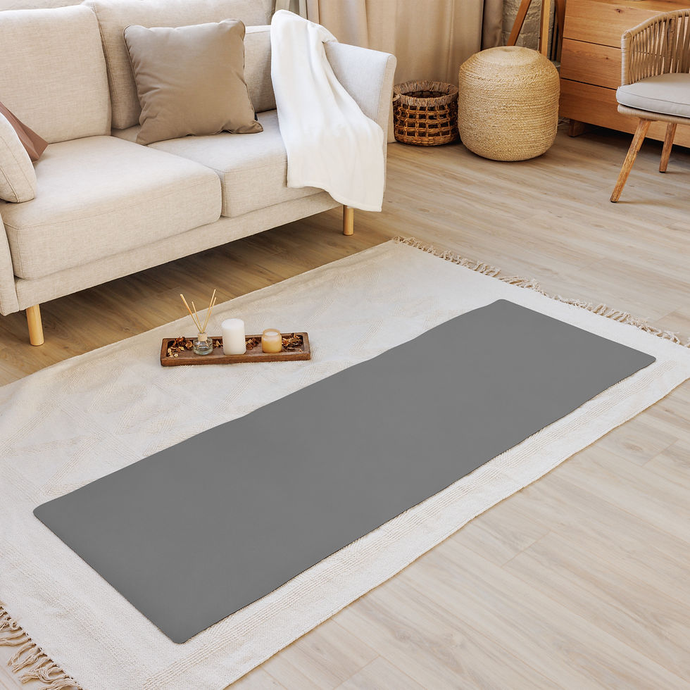 Thumbnail: Elegant Grey Serenity yoga mat thick and wide