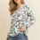 Thumbnail: Button Front Long Sleeve Animal Print Top