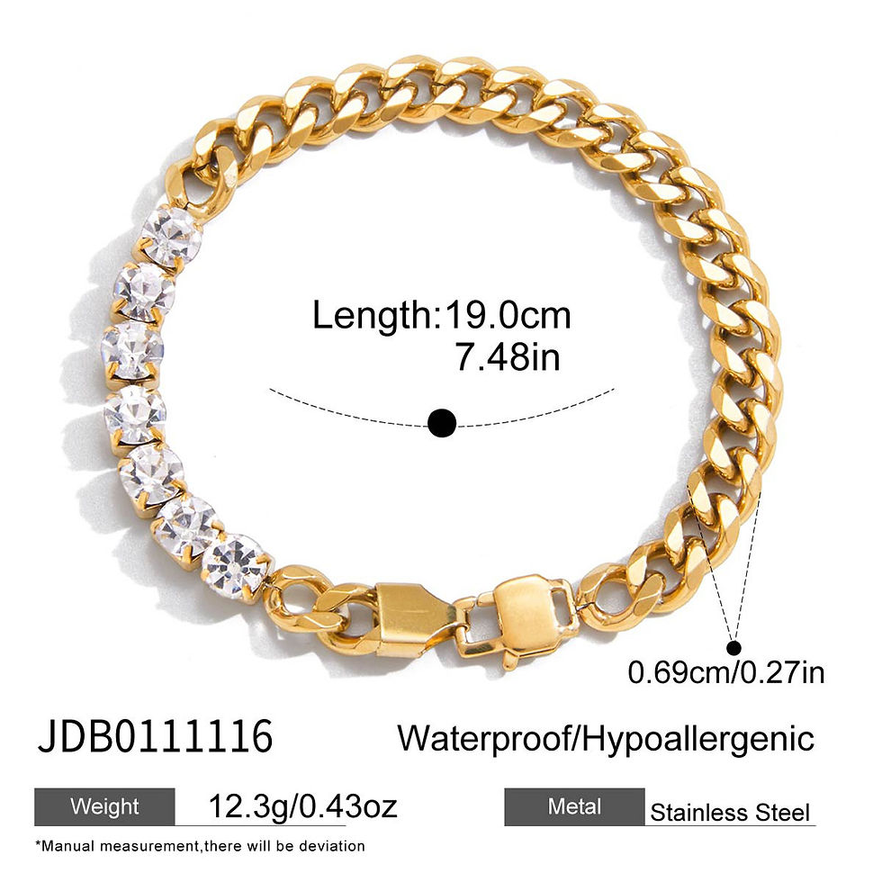 Thumbnail: Zircon Bracelet Necklace Collection | Polished Stainless Steel Jewelry