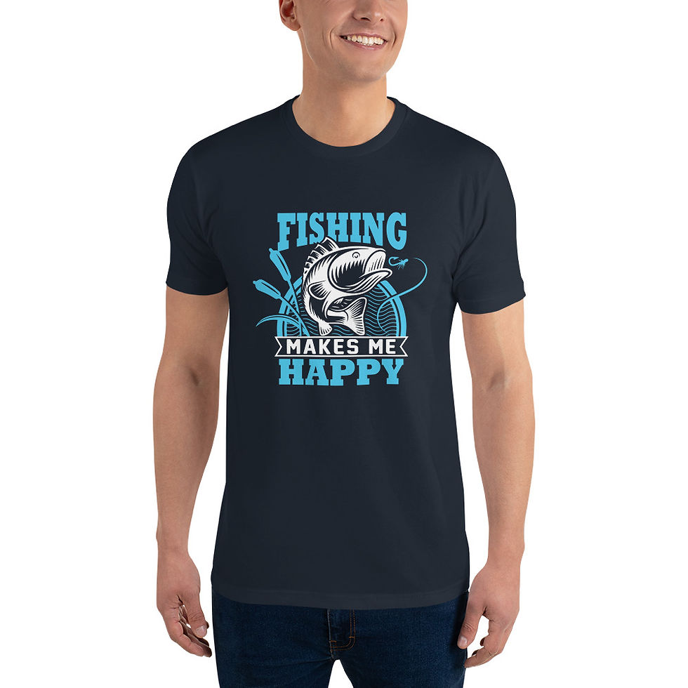 Thumbnail: Fishing Makes Me Happy - Men's Short Sleeve T-shirt
