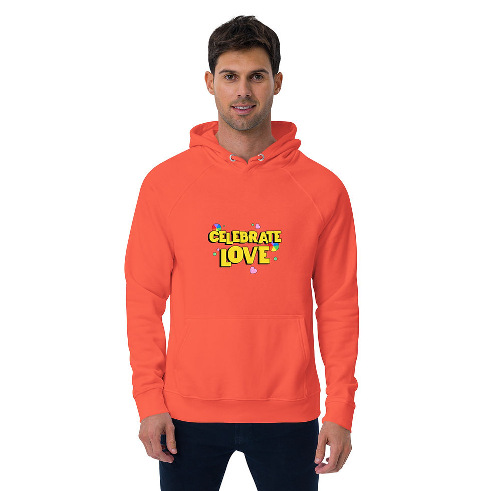 Thumbnail: Celebrate Love - Unisex eco raglan hoodie