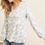 Thumbnail: Button Front Long Sleeve Animal Print Top