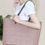 Thumbnail: Off Pink Straw Tote Bag