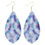 Thumbnail: Abstract Blue Violet Printed Leather Tassel Hook Earrings