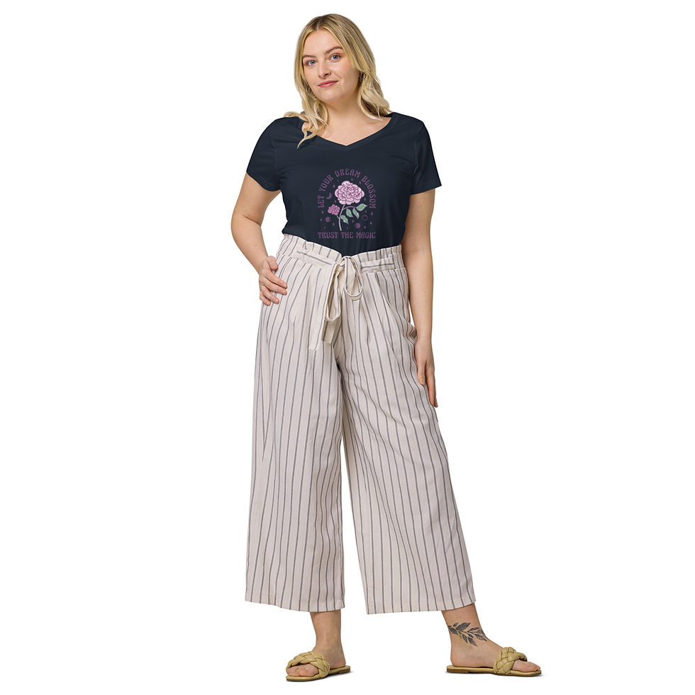 Thumbnail: Let Your Dream Blossom - Trust The Magic - Women’s Fitted V-neck T-shirt
