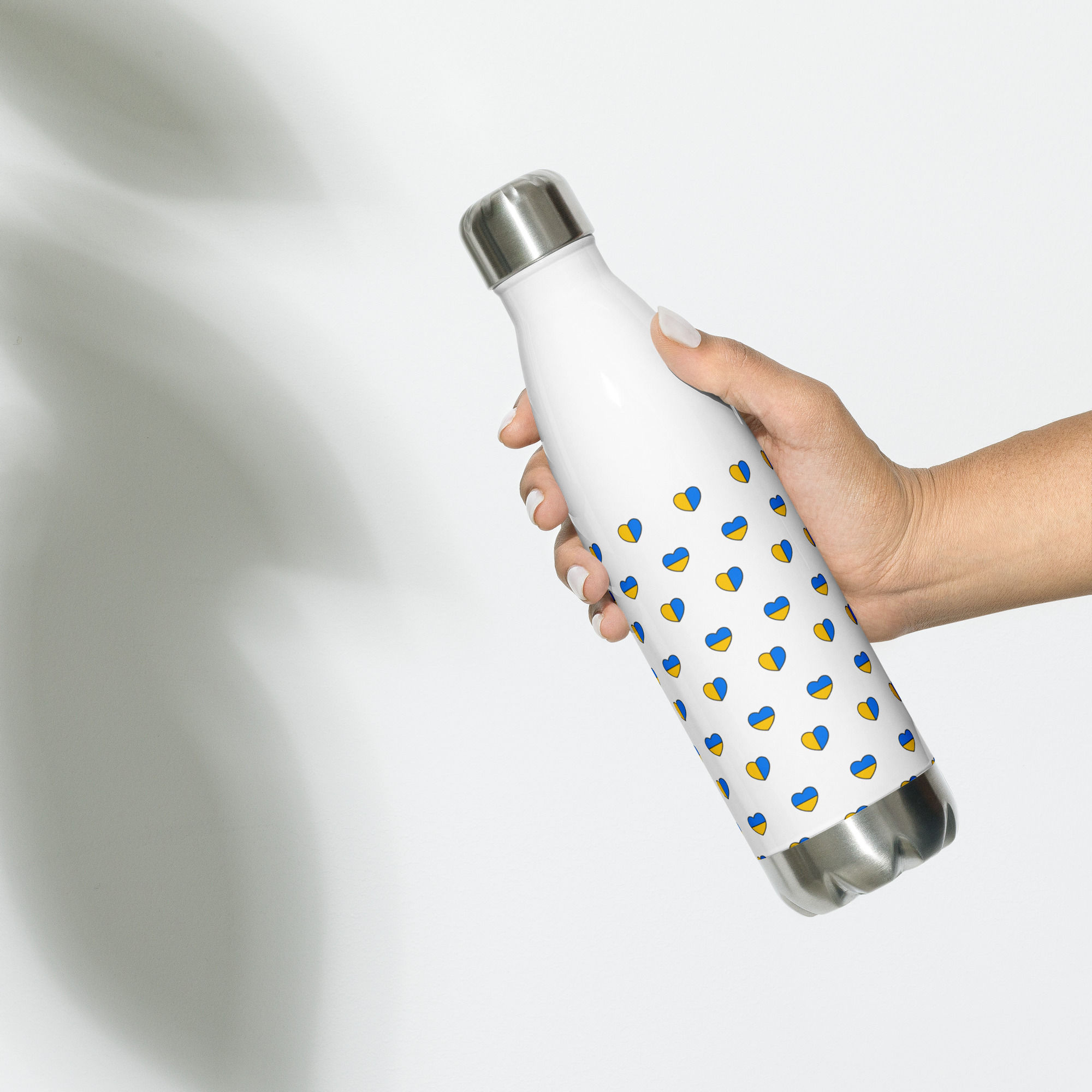 Stainless Steel Water Bottle with Hearts Design Cover