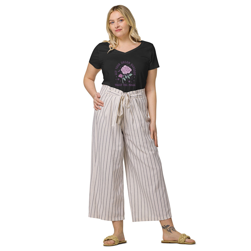 Thumbnail: Let Your Dream Blossom - Trust The Magic - Women’s Fitted V-neck T-shirt
