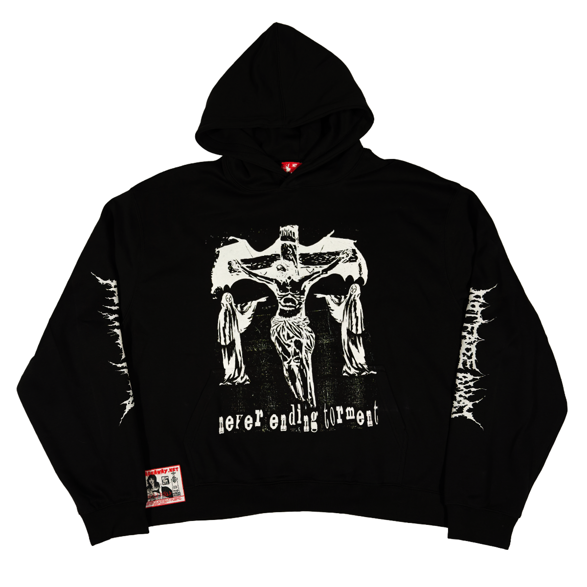 XL CROSS HOODIE W/ SLEEVE PRINT
