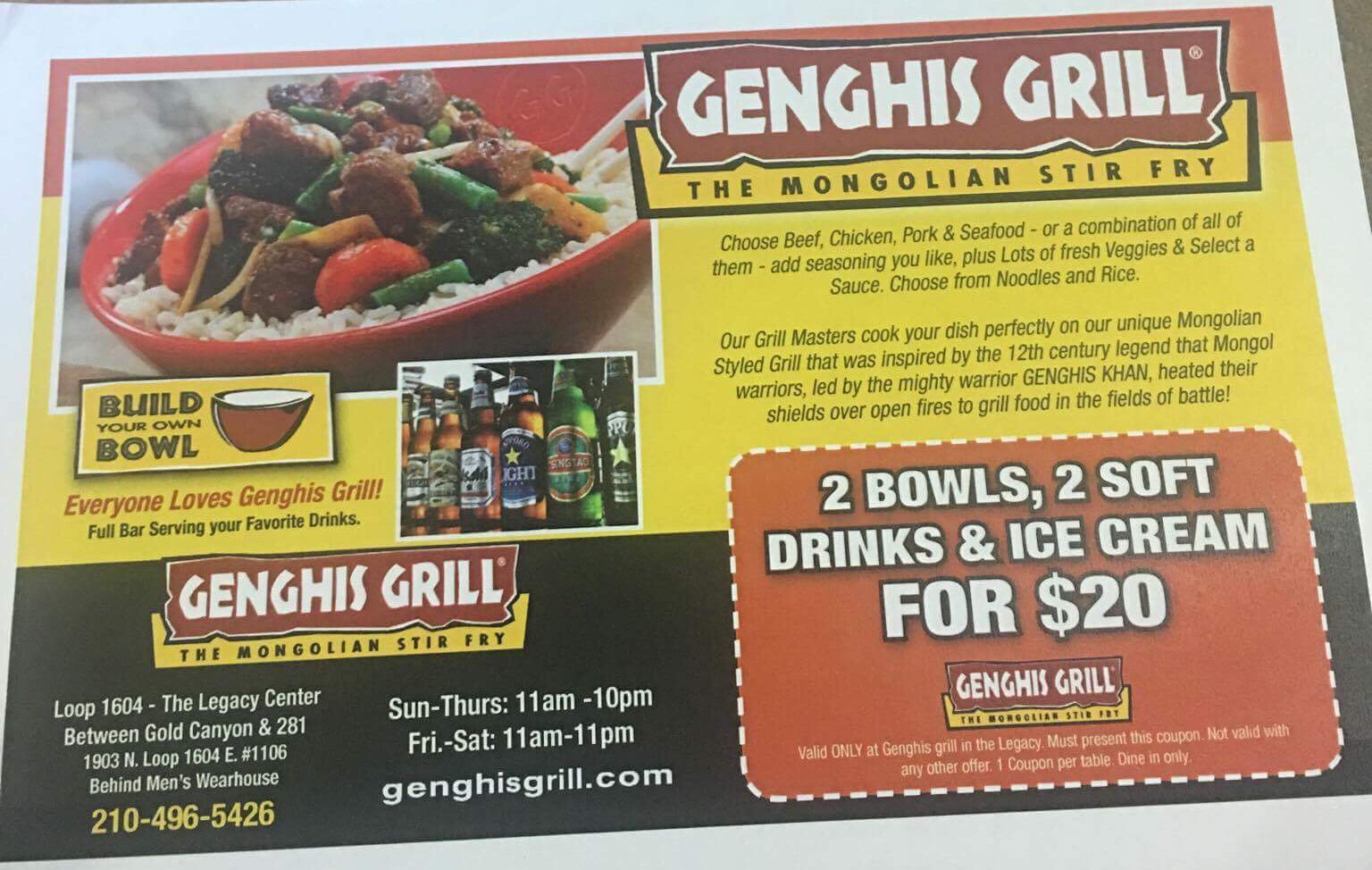 Tax Totally free Weekend exclusive @ Genghis Grill! Couponing Weblogs image relating to Genghis Grill Printable Coupon known as Tax Cost-free Weekend unique @ Genghis Grill! Couponing Weblogs