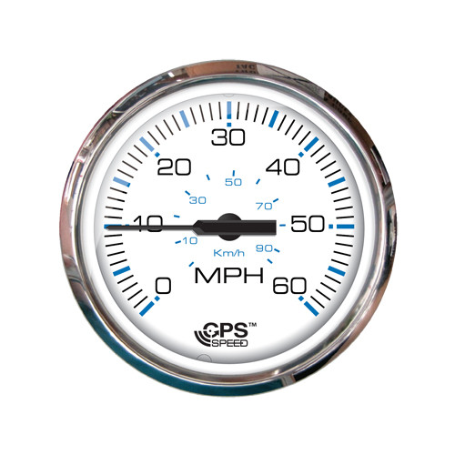 Faria Chesapeake SS White 4" GPS Speedometer Inland Marine