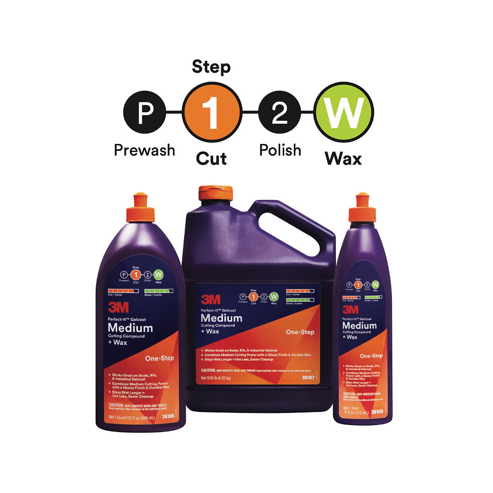 3M Marine Perfect-It 36109 Gelcoat Light Cutting Compound & Wax | 1 Pint - Made In USA
