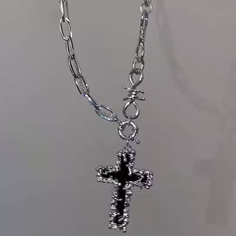 Miniatura: Collar cruz cadena cubana