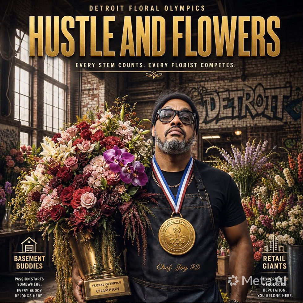 When Claude's FlowerShopDowntown.com is kicked out of the RenCen, (in 1999), he's poised to return, but, has to rebrand his image.