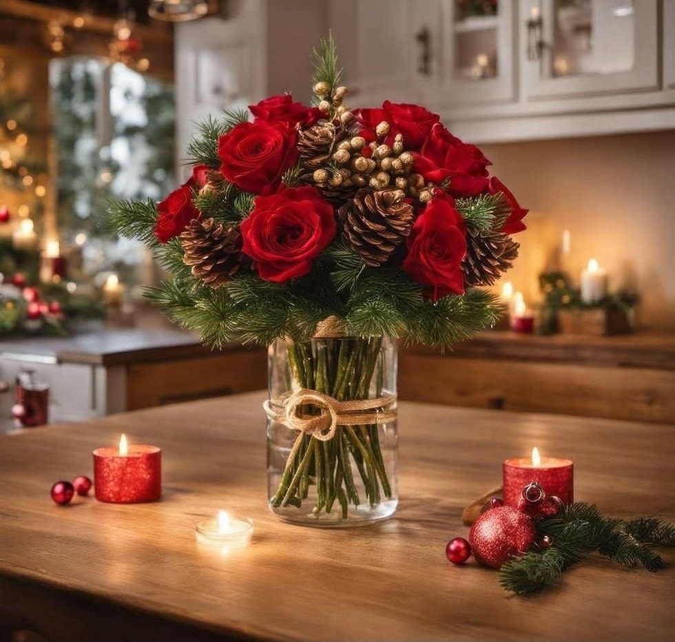 Holiday pine & Rose rose