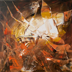 Tumultuous, acrylics on canvas, 100x100cm